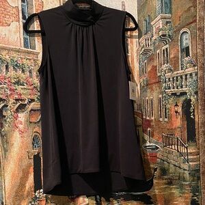 NWT Ellen Tracy Black Sleeveless Blouse